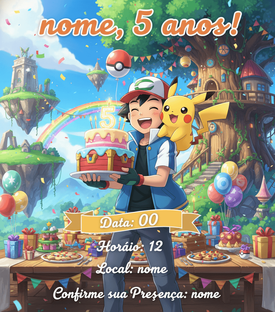 Convite Digital Pokémon