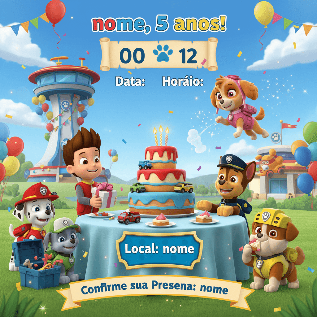 Convite Digital Patrulha Canina