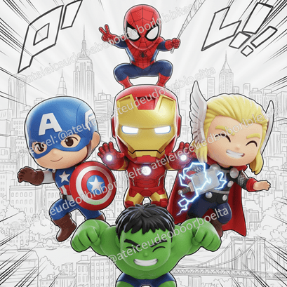 Arte Digital VINGADORES 4K e PDF - PARA PAINEIS DE FESTAS